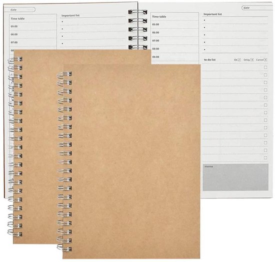 planner organisator - ZINAPS Pack van 2 To Do List Daily Planner Pad, 100 pagina's / 50 Sheets Kraft Cover To Do List Block Notepads, Doel en Time Management Notebook for Travel School Organizer Daily Planner Vandaag