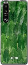 6F hoesje - geschikt voor Sony Xperia 1 III -  Transparant TPU Case - Green Scales #ffffff
