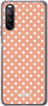 6F hoesje - geschikt voor Sony Xperia 10 III -  Transparant TPU Case - Peachy Dots #ffffff