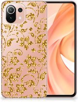 Telefoonhoesje Xiaomi 11 Lite NE 5G | Xiaomi Mi 11 Lite Back Cover Siliconen Hoesje Gouden Bloemen