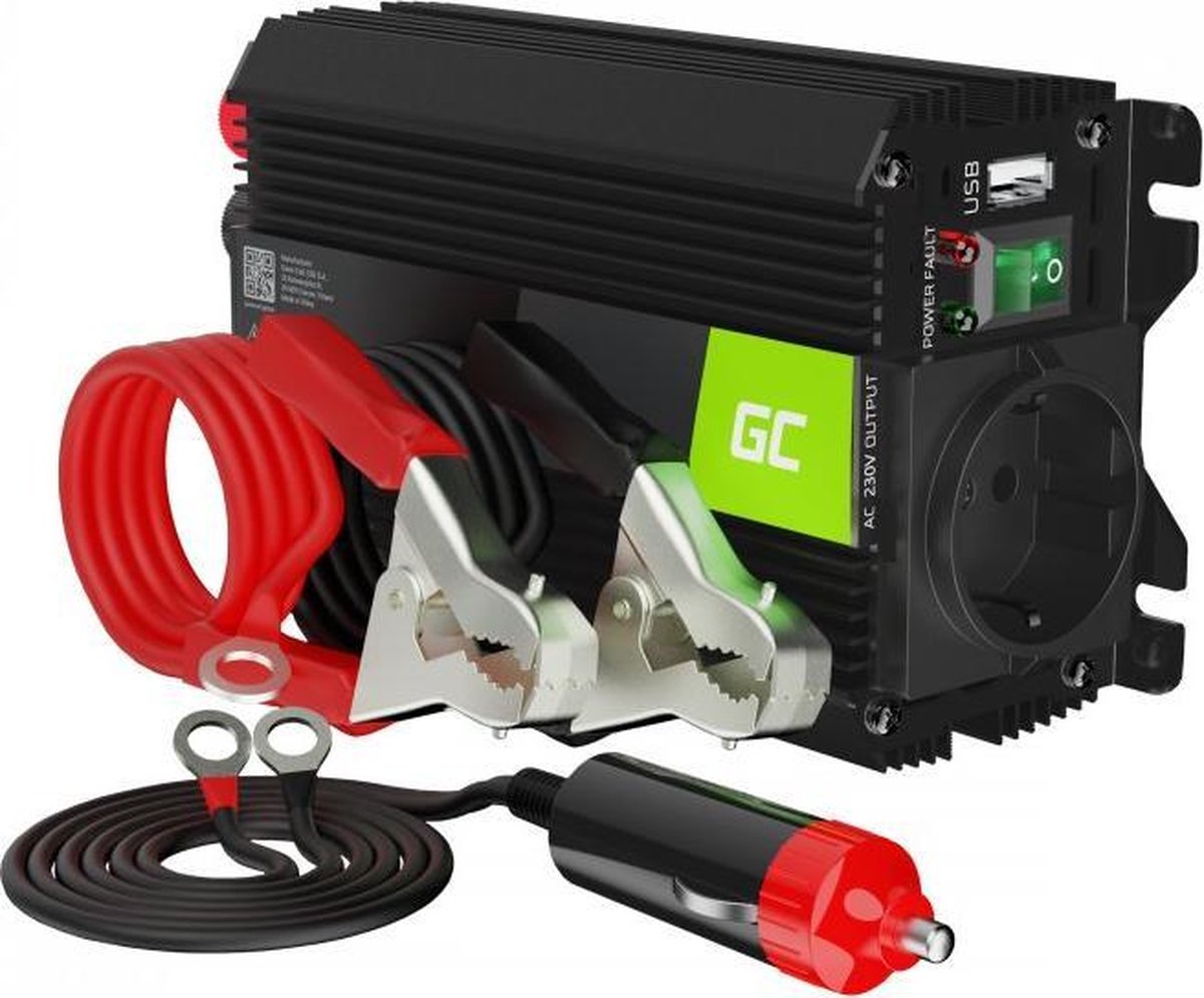 Spanningsomvormer Inverter PRO 24V naar 230V 300W / 600W Gemodificeerde sinusgolf.