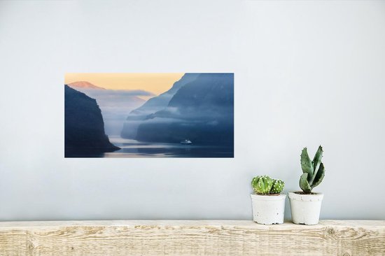 Affiche Fjords en Norvège lever du soleil - 40x20 cm