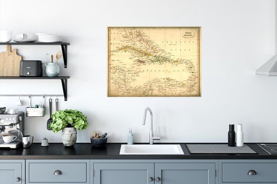 Papier affiche carte Vintage des Antilles