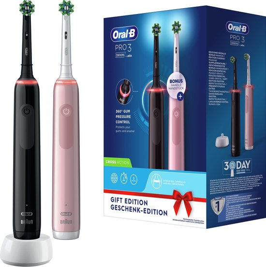 gans japon Toegangsprijs Oral-B Pro 3 - 3900 - Zwarte en Roze - Elektrische Tandenborstel | bol.com