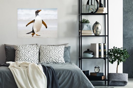 Pingouin court sur la plage 80x60 cm