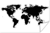 Affiche Wereldkaart - Zwart - Wit - Simple - 180x120 cm XXL