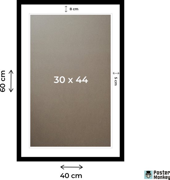 Fotolijst 40x60 cm - met passe partout - met plexiglas | bol.com