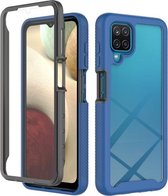 Voor Samsung Galaxy A12 Starry Sky Solid Color Series schokbestendige pc + TPU-hoes met PET-folie (koningsblauw)