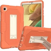 Voor Samsung Galaxy Tab A7 Lite T220/T225 (2021) Contrast Kleur Robot Schokbestendig Siliconen + PC Beschermhoes met Houder (Koraal Oranje)