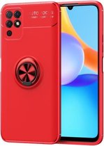 For Honor Play5T metalen ringhouder 360 graden roterende TPU-hoes (rood + rood)