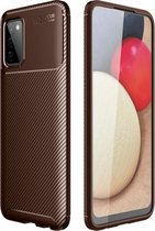 Voor Samsung Galaxy A82 5G koolstofvezel textuur schokbestendig TPU-hoesje (bruin)