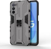 Voor OPPO A55 5G Supersonic PC + TPU schokbestendige beschermhoes met houder (grijs)
