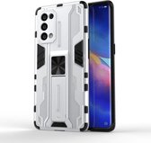 Voor OPPO Reno5 Pro 5G Supersonic PC + TPU schokbestendige beschermhoes met houder (zilver)