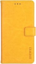 Voor OPPO A94 idewei Crazy Horse Texture Horizontale Flip lederen tas met houder & kaartsleuven & portemonnee (geel)