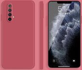 Voor OPPO Realme X50 5G effen kleur imitatie vloeibare siliconen rechte rand valbestendige volledige dekking beschermhoes (rood)