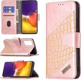 Voor Samsung Galaxy A82 5G Bijpassende Kleur Krokodil Textuur Horizontale Flip PU Lederen Case met Portemonnee & Houder & Kaartsleuven (Rose Goud)