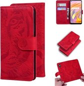 Voor OPPO Realme X7 (India) / Realme V15 Tiger Embossing Pattern Horizontale flip lederen tas met houder & kaartsleuven & portemonnee (rood)