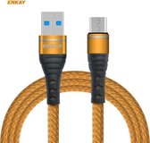 ENKAY Hat-Prince ENK-CB308 USB naar micro USB nylon geweven stof textuur snel opladen datakabel, lengte: 1m (goud)