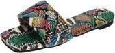Slangenpatroon buitenste slippers dames zomersandalen, maat: 38 (8 gekleurde serpentijn)
