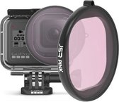 JSR ronde behuizing duiken kleurenlensfilter voor GoPro HERO8 zwart (roze)