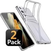 Samsung Galaxy S21 Plus Hoesje Siliconen Transparant 2 STUKS