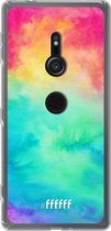 6F hoesje - geschikt voor Sony Xperia XZ2 -  Transparant TPU Case - Rainbow Tie Dye #ffffff