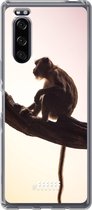 Sony Xperia 5 II Hoesje Transparant TPU Case - Macaque #ffffff
