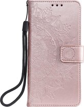 Bloemen Book Case - Motorola Moto G10 / G20 / G30 Hoesje - Rose Gold