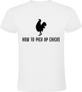 How to pick up Chicks Heren t-shirt | versieren | vrijgezellenfeest | kip | kippen | casanova | Wit
