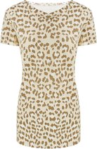 Leopard V Top Beige