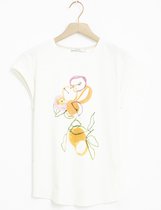 Sissy-Boy - Ecru T-shirt met sinaasappel artwork