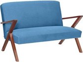 Sternzeit Bank Retrostar 2-zits 130cm velvet oceaan blauw