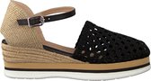 Unisa Jersei Espadrilles - Met Sleehak - Dames - Zwart - Maat 42