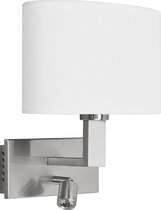 HighLight wandlamp New Oval met leeslamp - wit / mat staal
