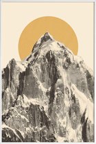 JUNIQE - Poster in kunststof lijst Mountainscape 5 -20x30 /Geel &