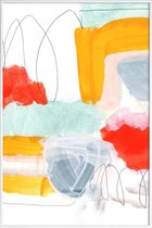 JUNIQE - Poster met kunststof lijst Veelkleurig - abstract -13x18