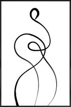 JUNIQE - Poster met kunststof lijst Figure -13x18 /Grijs & Ivoor