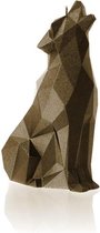 Brons gelakte figuurkaars, design: Wolf Hoogte 18 cm (35 uur)