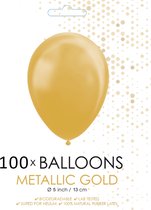 100 Kleine ballonnen metallic goud.