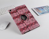 H.K. Draaibaar/Boekhoesje hoesje slangenprint rood geschikt voor Apple iPad 10.2 (2019/2020) /Apple iPad 10.5 (2017) / Apple iPad AIR3 (2020) + stylus pen