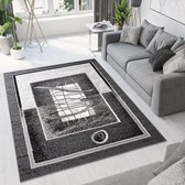 Tapiso Bali PP Vloerkleed Woonkamer Grijs Laagpolig Tapijten Maat- 200x300