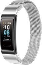 Milanees Smartwatch bandje - Geschikt voor  Huawei band 3 / 4 Pro Milanese band - zilver - Horlogeband / Polsband / Armband