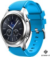 Siliconen Smartwatch bandje - Geschikt voor  Samsung Gear S3 bandje siliconen - lichtblauw - Strap-it Horlogeband / Polsband / Armband