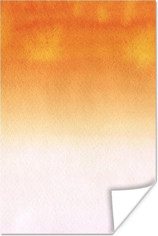 Oeuvre abstraite réalisée à l'aquarelle et un dégradé orange 80x120 cm