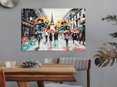 Doe-het-zelf op canvas schilderen - Rain in Paris-60x40