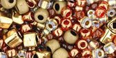 TOHO Multi shape, color mix beads. Ocha Bronze mix