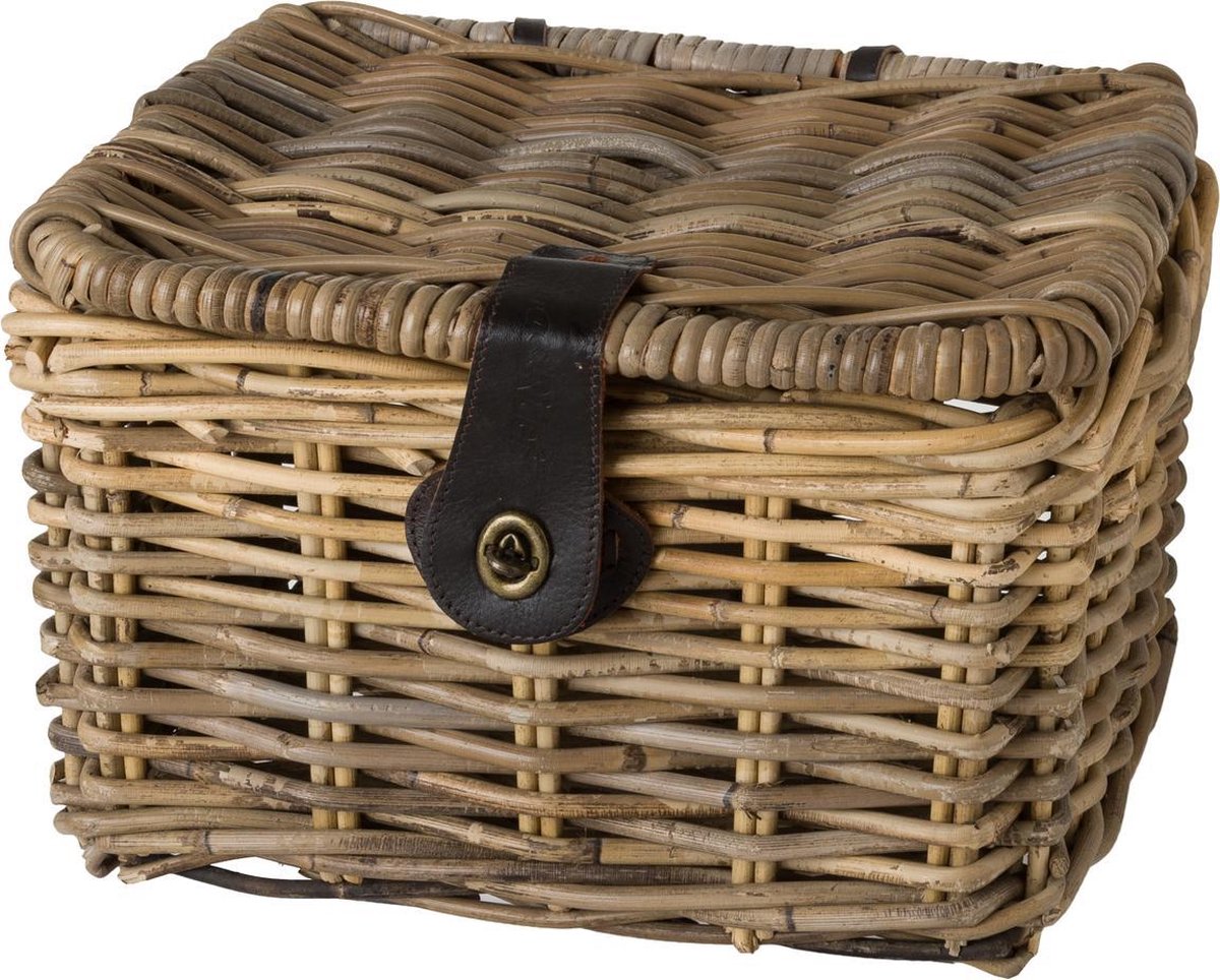 Fastrider Sera Rotan Fietsmand - Naturel - 8L - Handgemaakt - met Klep
