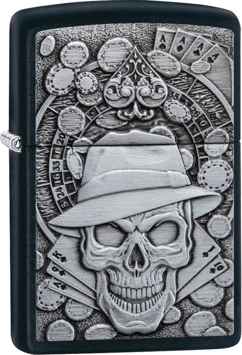 Goedkoopste Aansteker Zippo Gambling Skull Emblem