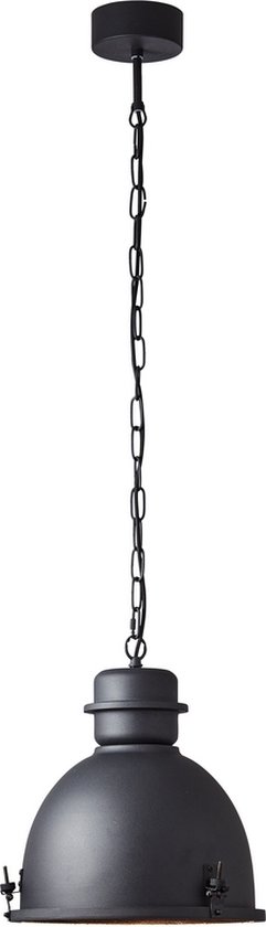 BRILLIANT lamp, Kiki hanglamp 35cm zwart korund, metaal, 1x A60, E27, 52W, normale lampen (niet meegeleverd), A++
