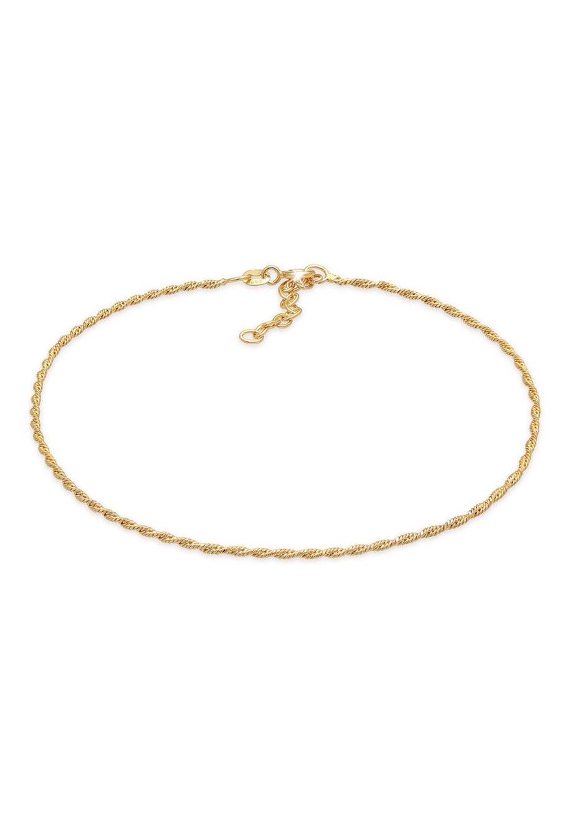 Elli - Enkelbanden - Dames Twisted Cord Basic Tijdloze Trend Verstelbaar in 925 Sterling Zilver - Dames